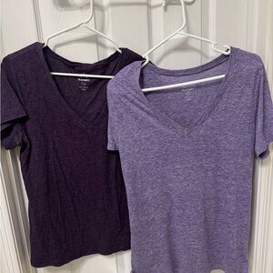 Old Navy Women's Short Sleeve Tees - Dark Purple and Light Purple